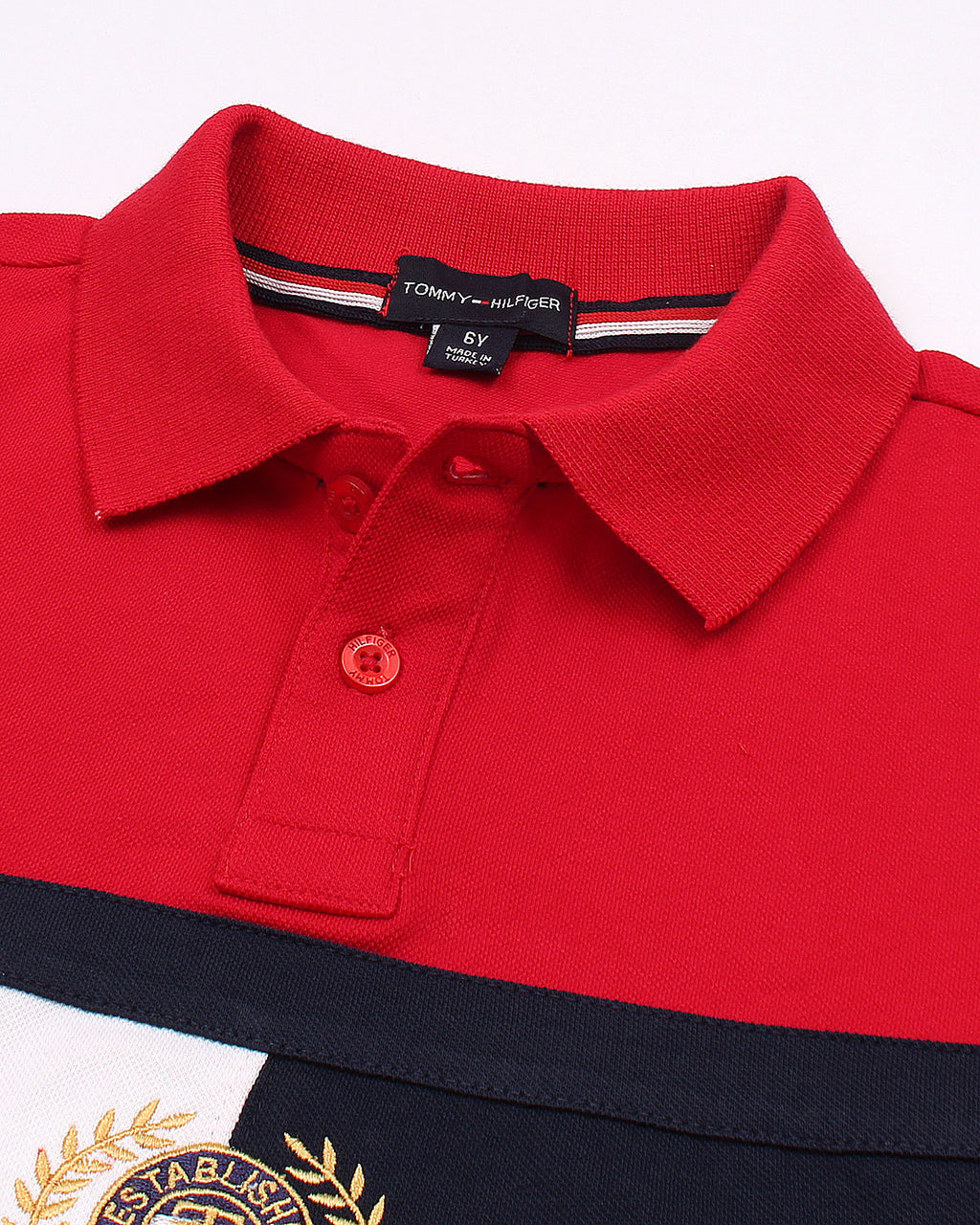 Exclusive Tommy Kids Block Polo - Red
