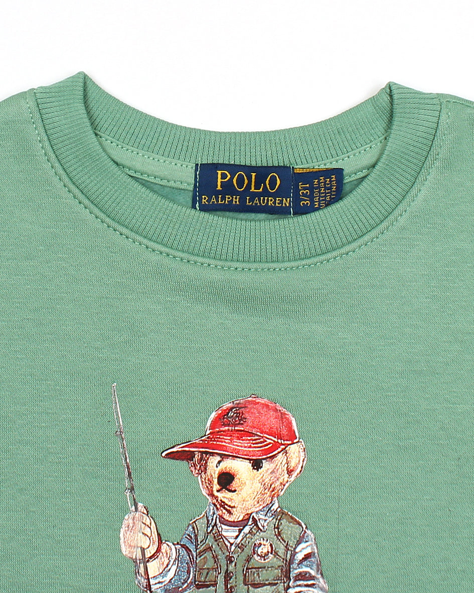 Kids Iconic Bear Sweat - C Green