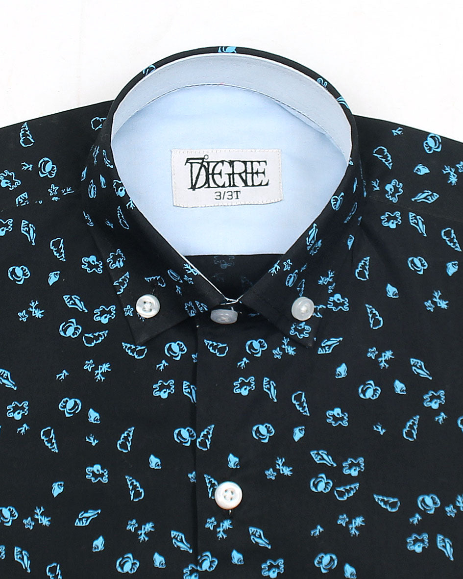 Kids Multi Printed Shirt - Black