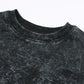 Lac. Baby Girl Acid Wash Cropped T-Shirt - Black
