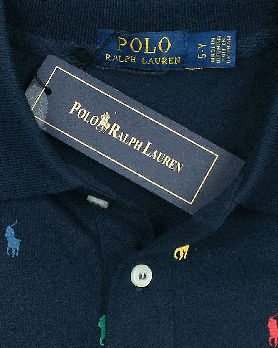 Exclusive All Over Kids Polo - Navy Blue