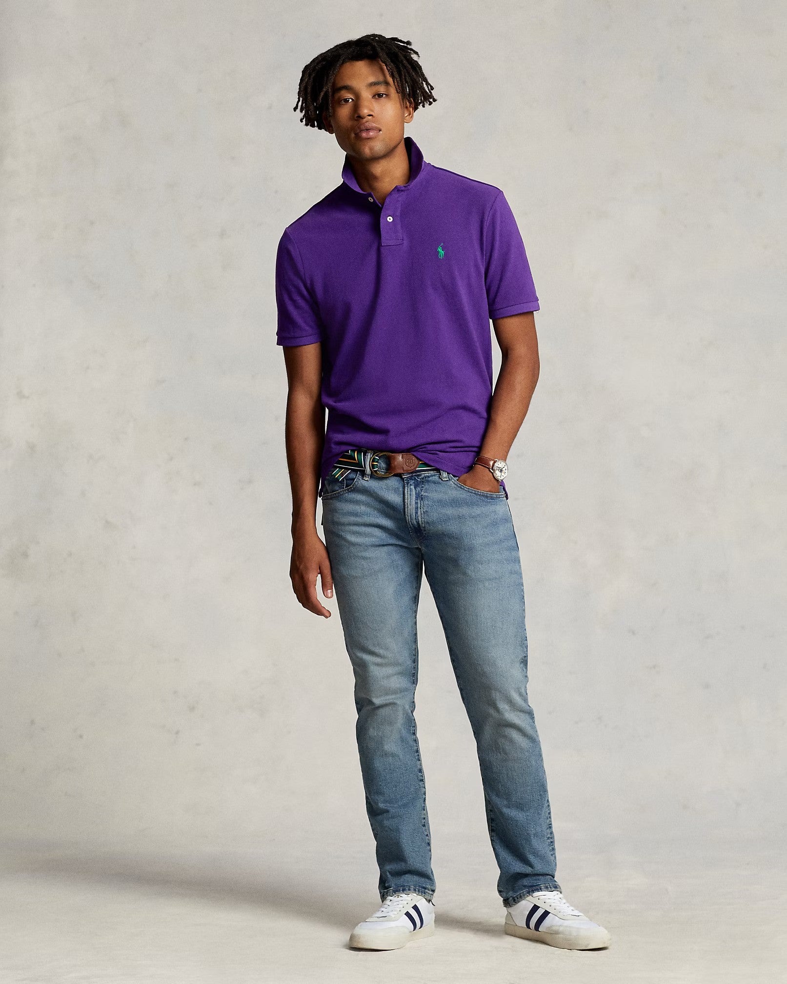 Iconic Mesh Men Polo Shirt - Purple