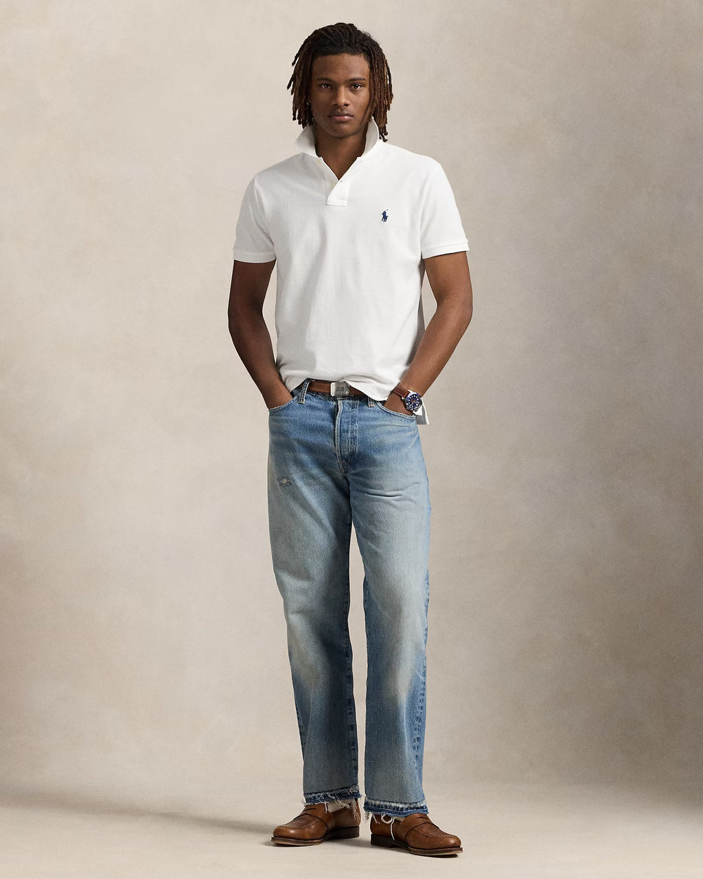 Iconic Mesh Men Polo Shirt - White