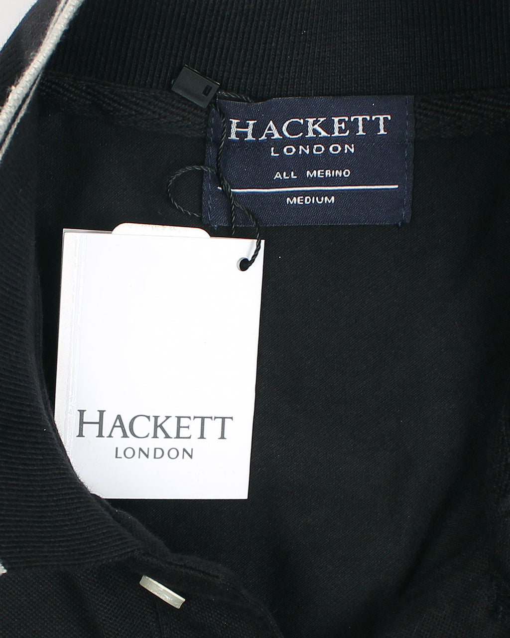 Exclusive HKT Men’s Striped Panel Logo Polo - Black