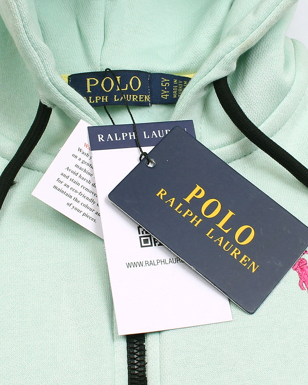 Premium Kids R-L Zip-Up Hoodie – Mint Green