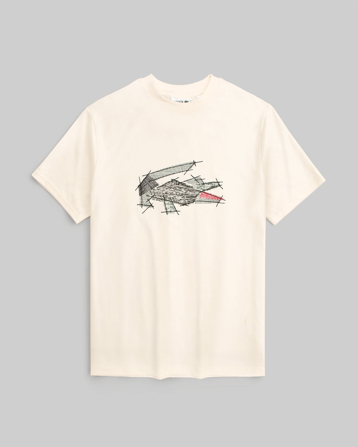 Men's Oversize Croc Lac. T Shirt - Off White