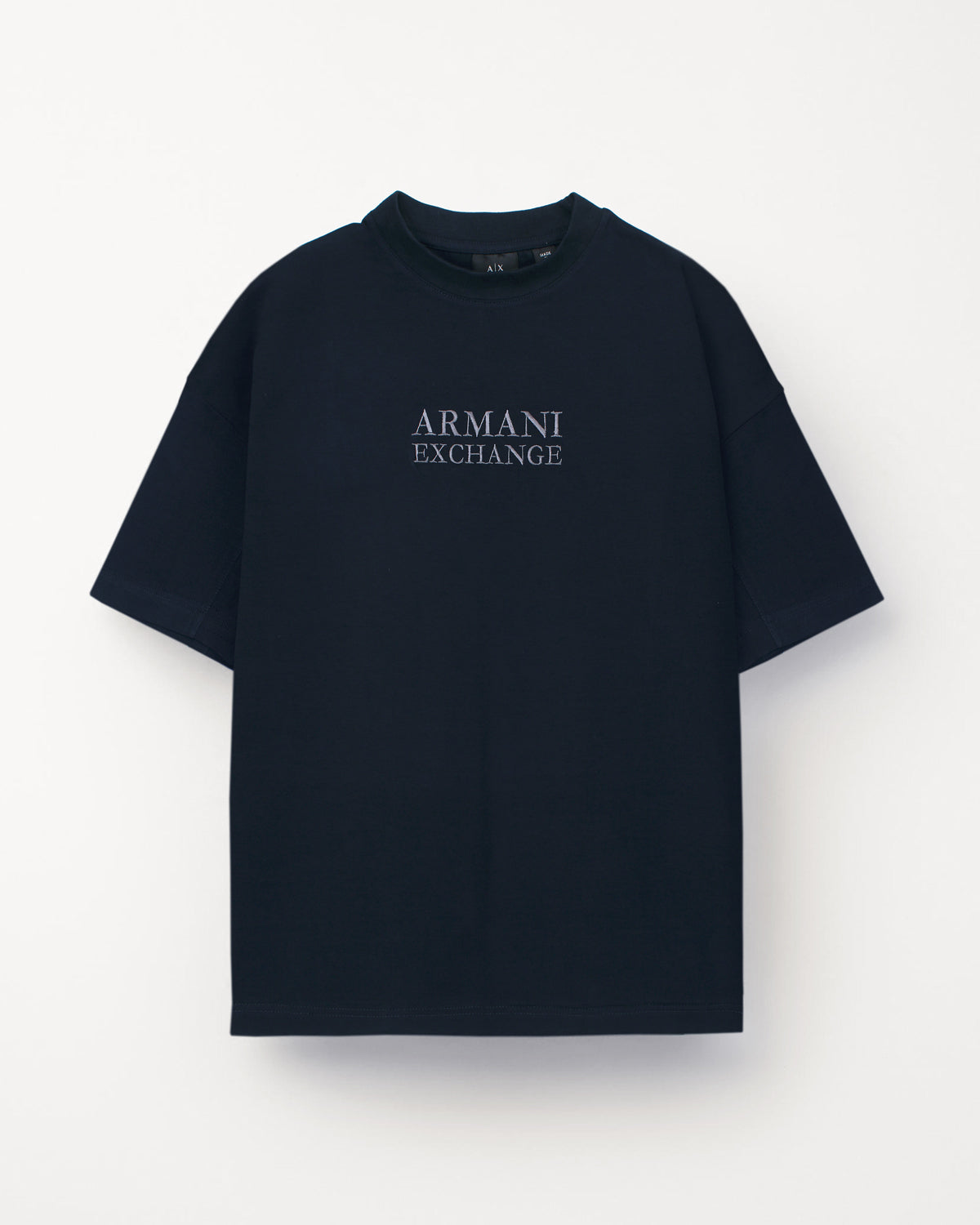 A-X Men's Oversized Logo Embroidered T-Shirt –  Navy Blue