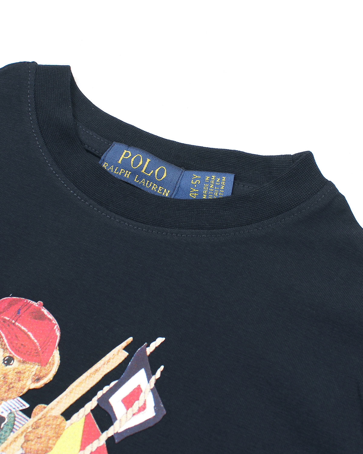 Premium Kids Flag Bear T Shirt - Navy Blue