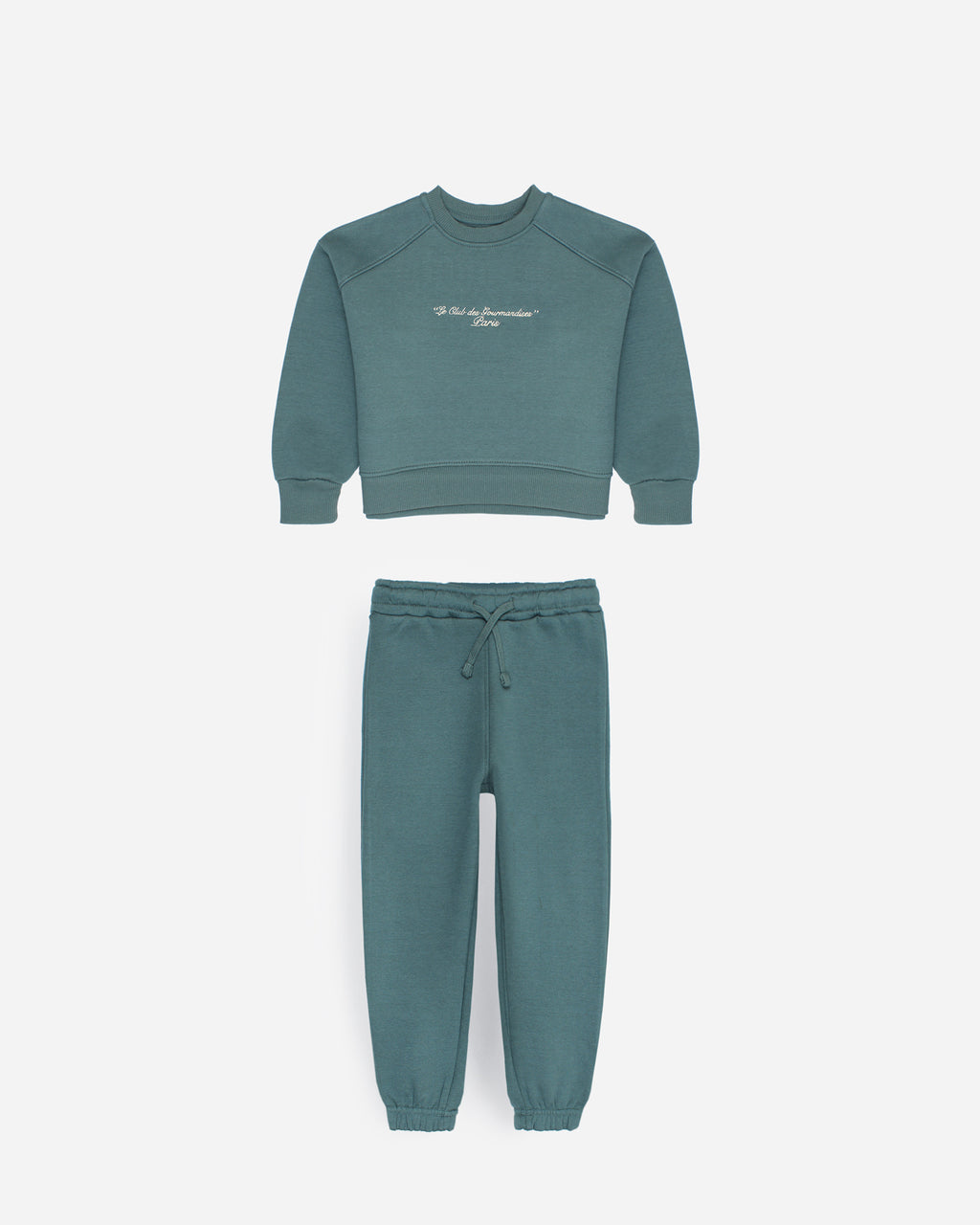 Premium Fleece Kids Tracksuit - Greenish