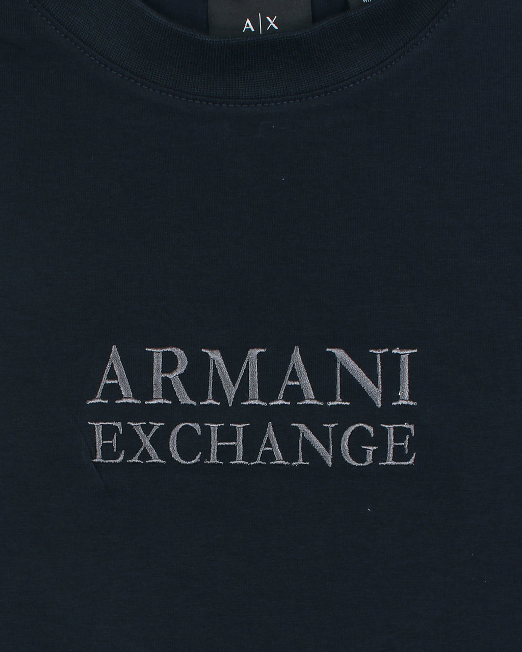 A-X Men's Oversized Logo Embroidered T-Shirt –  Navy Blue