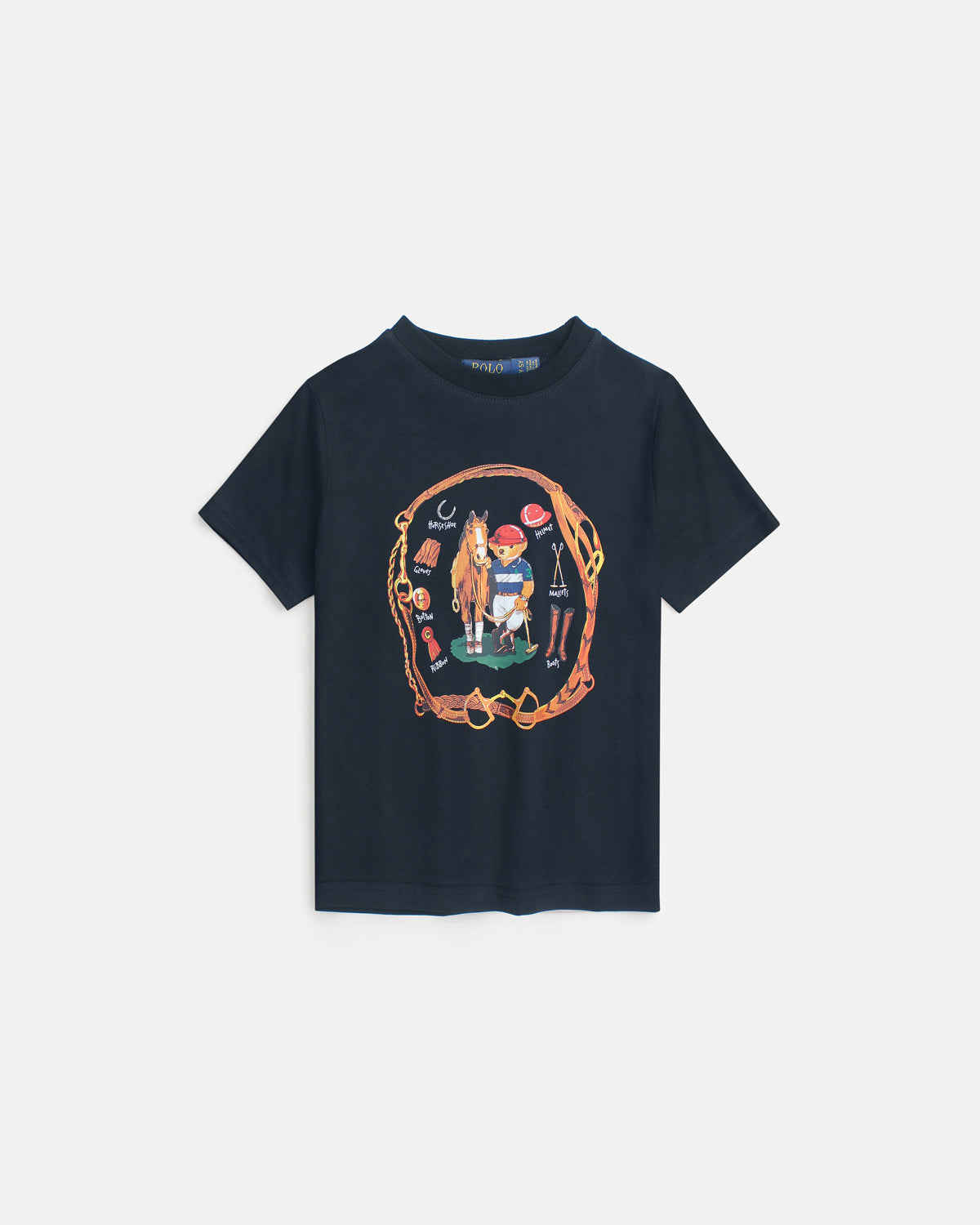 Premium Kids Pony Bear T Shirt - Navy Blue