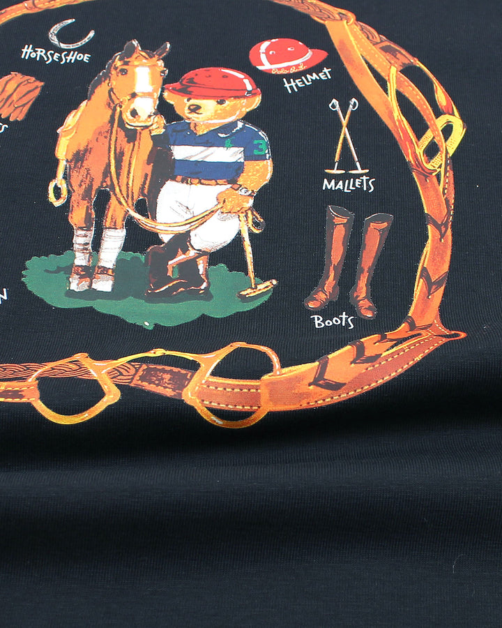 Premium Kids Pony Bear T Shirt - Navy Blue