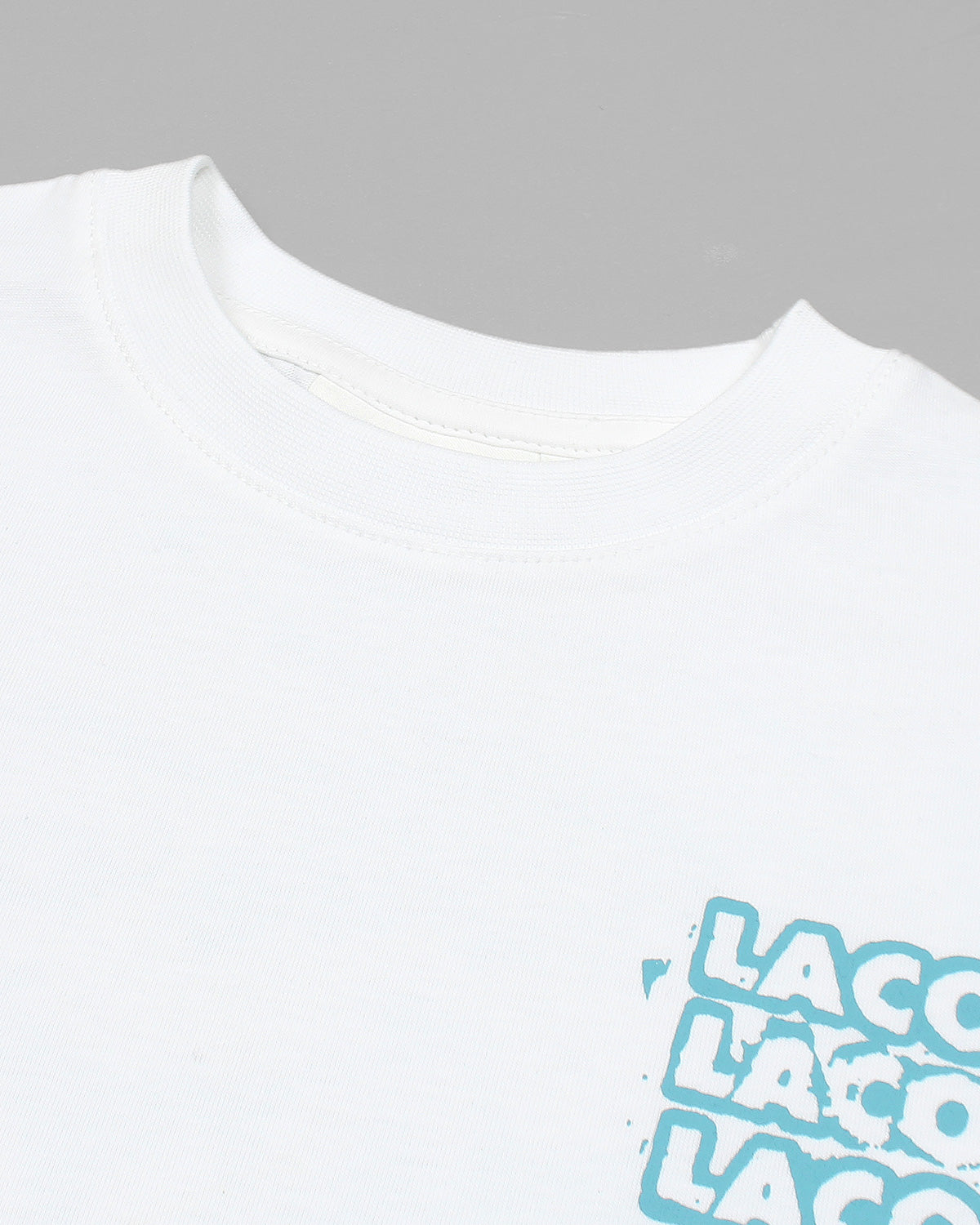 Lac. Oversized Front Back Men Tee - White