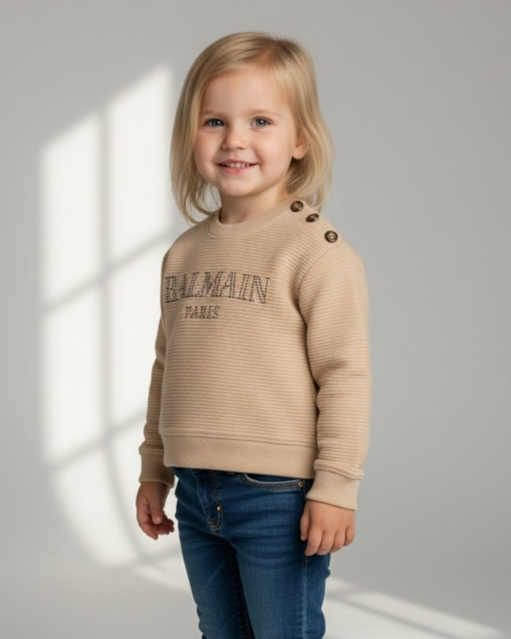 Exclusive Baby Girls Partywear Bal. Top - Beige