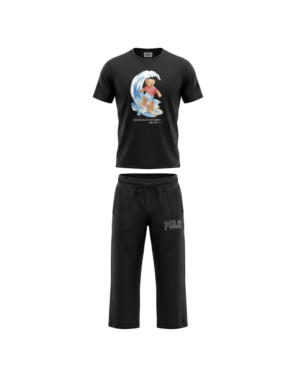 Kids Water Bear Tracksuit Set - Black
