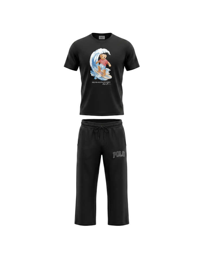 Kids Water Bear Tracksuit Set - Black