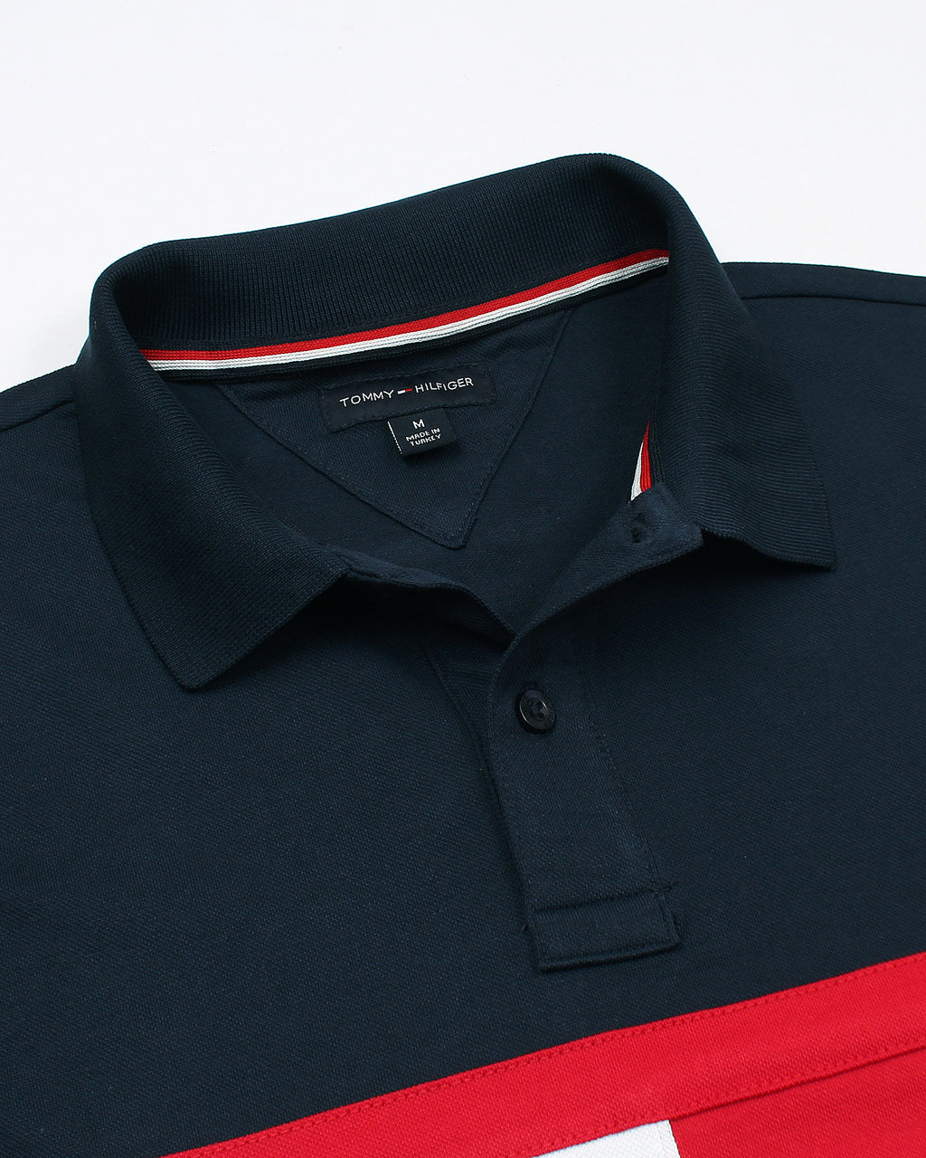 Premium Tommy Color Block Polo - Navy Blue