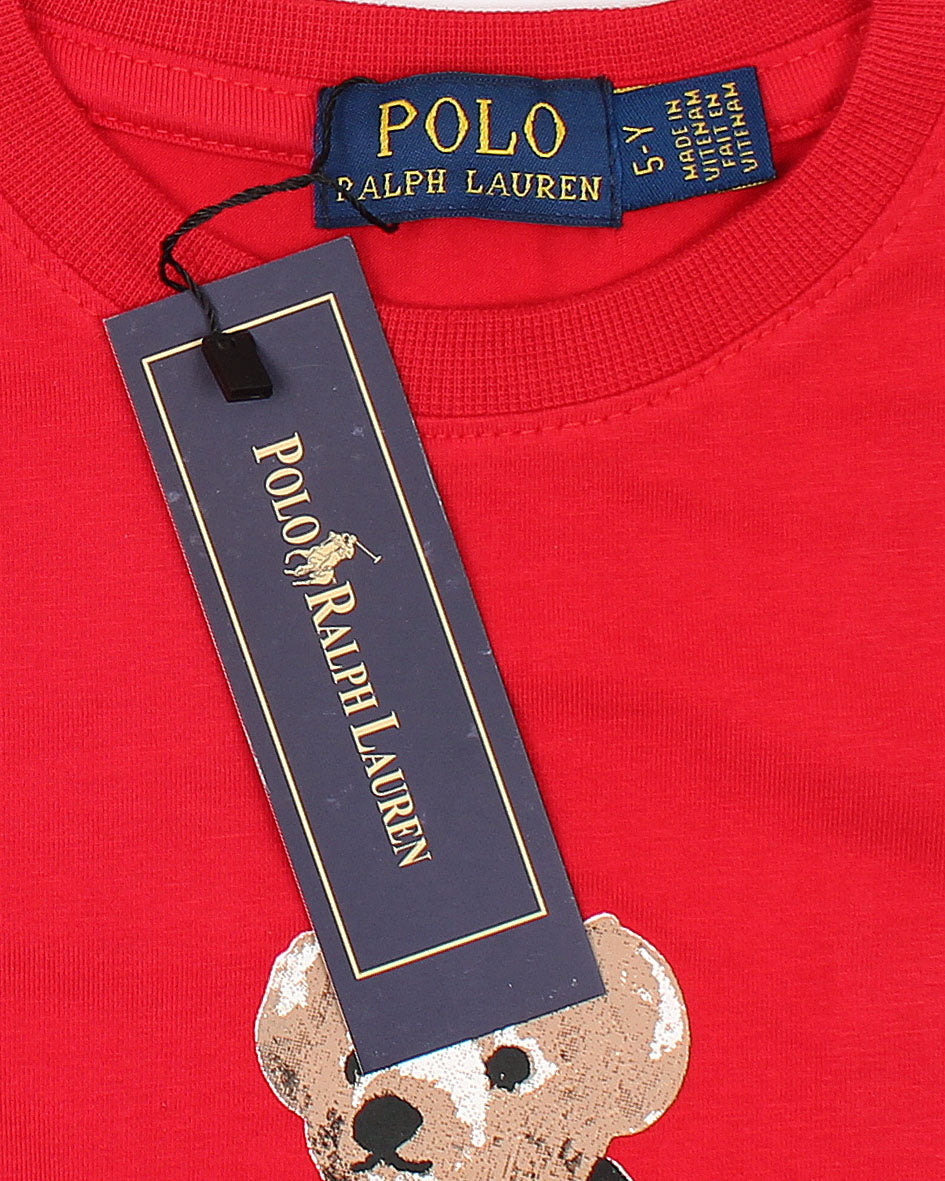 Iconic Boys Bear Tee - Red