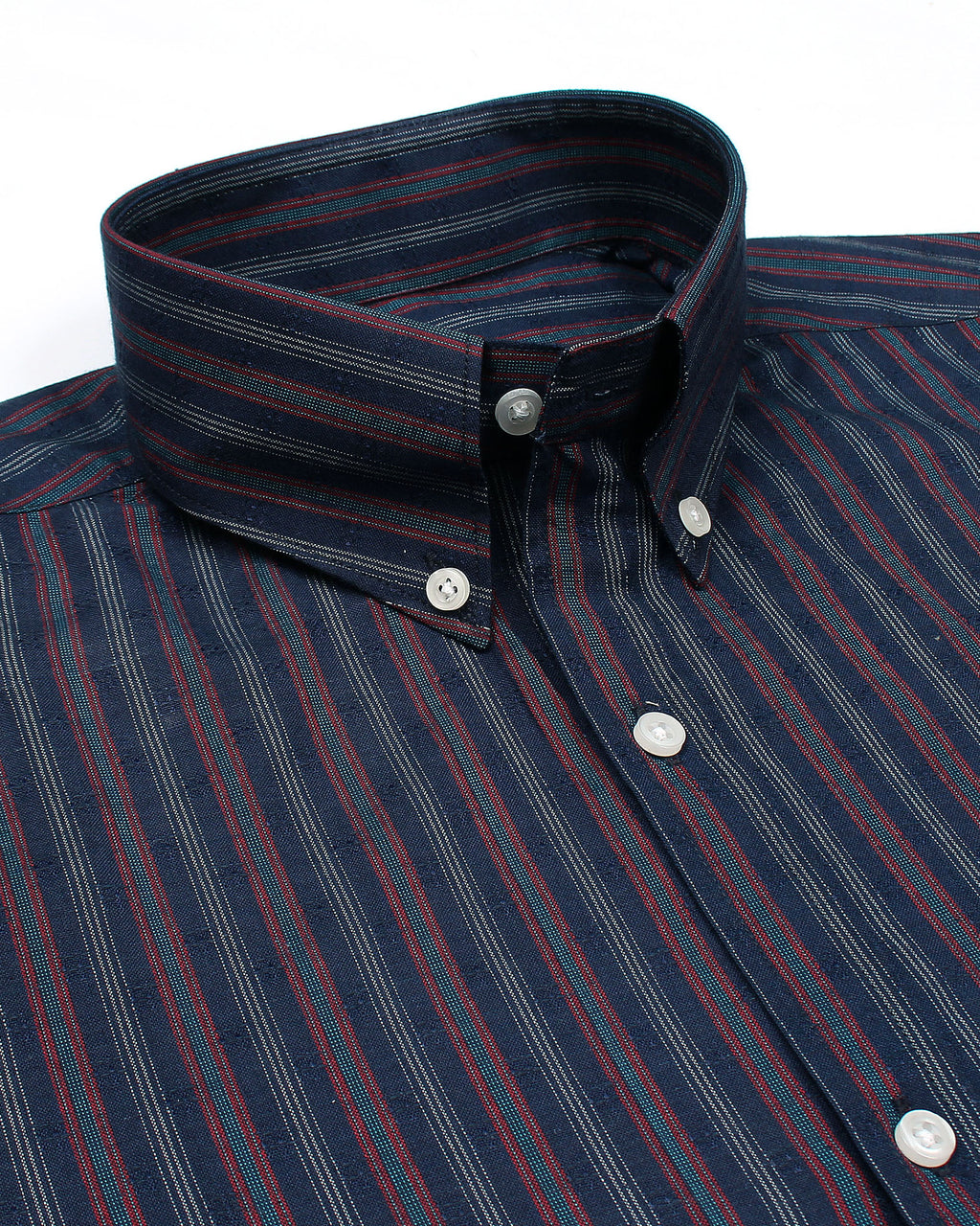 Premium Down Button Lined Shirt - Red & Blue