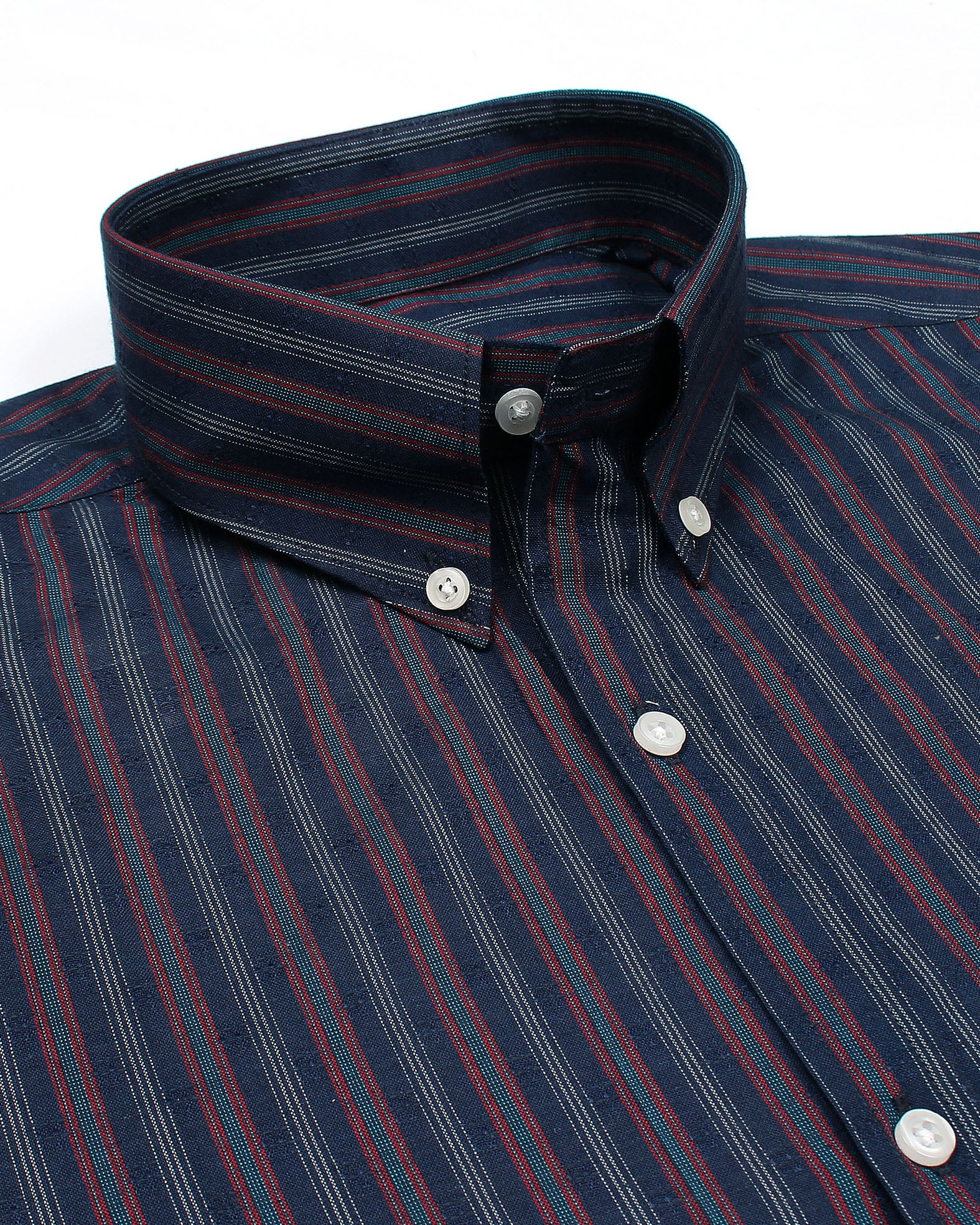 Premium Down Button Lined Shirt - Red & Blue