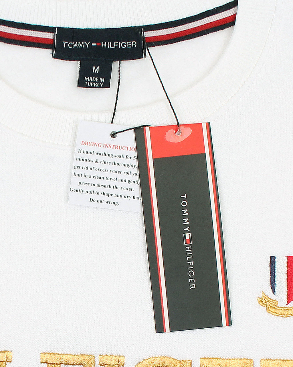 Premium Mens Flag Tommy Sweat - White