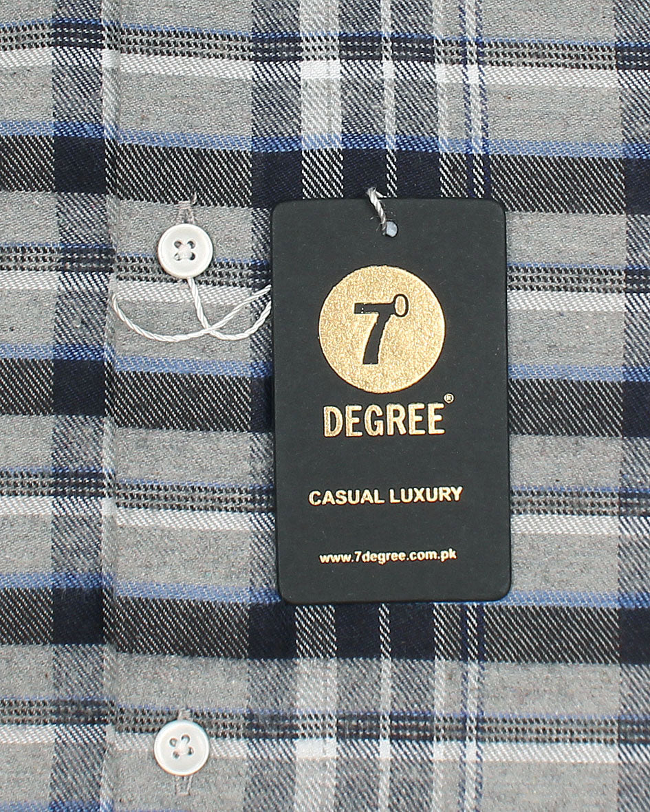 Kids Woven Checkered Shirt - Grey