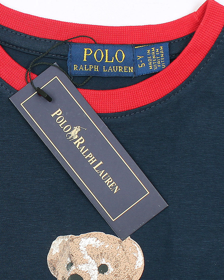 Premium Contrast Boys Bear Tee - R-B