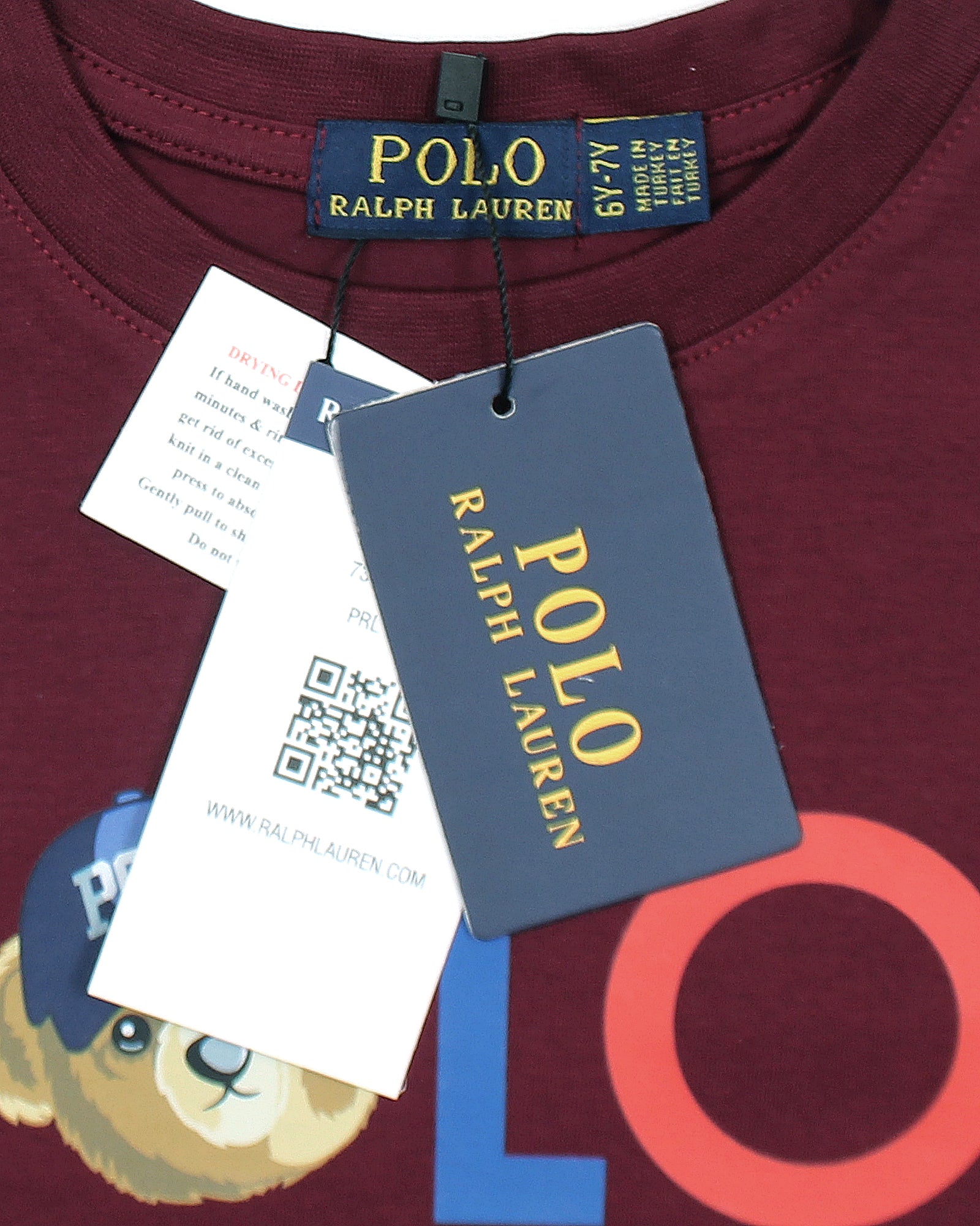 Exclusive Kids Polo Bear Tee - Maroon