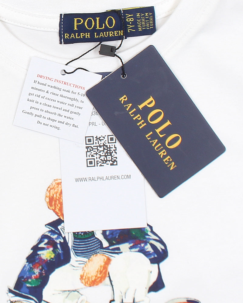 Exclusive Bear Polo Kids Tee - White