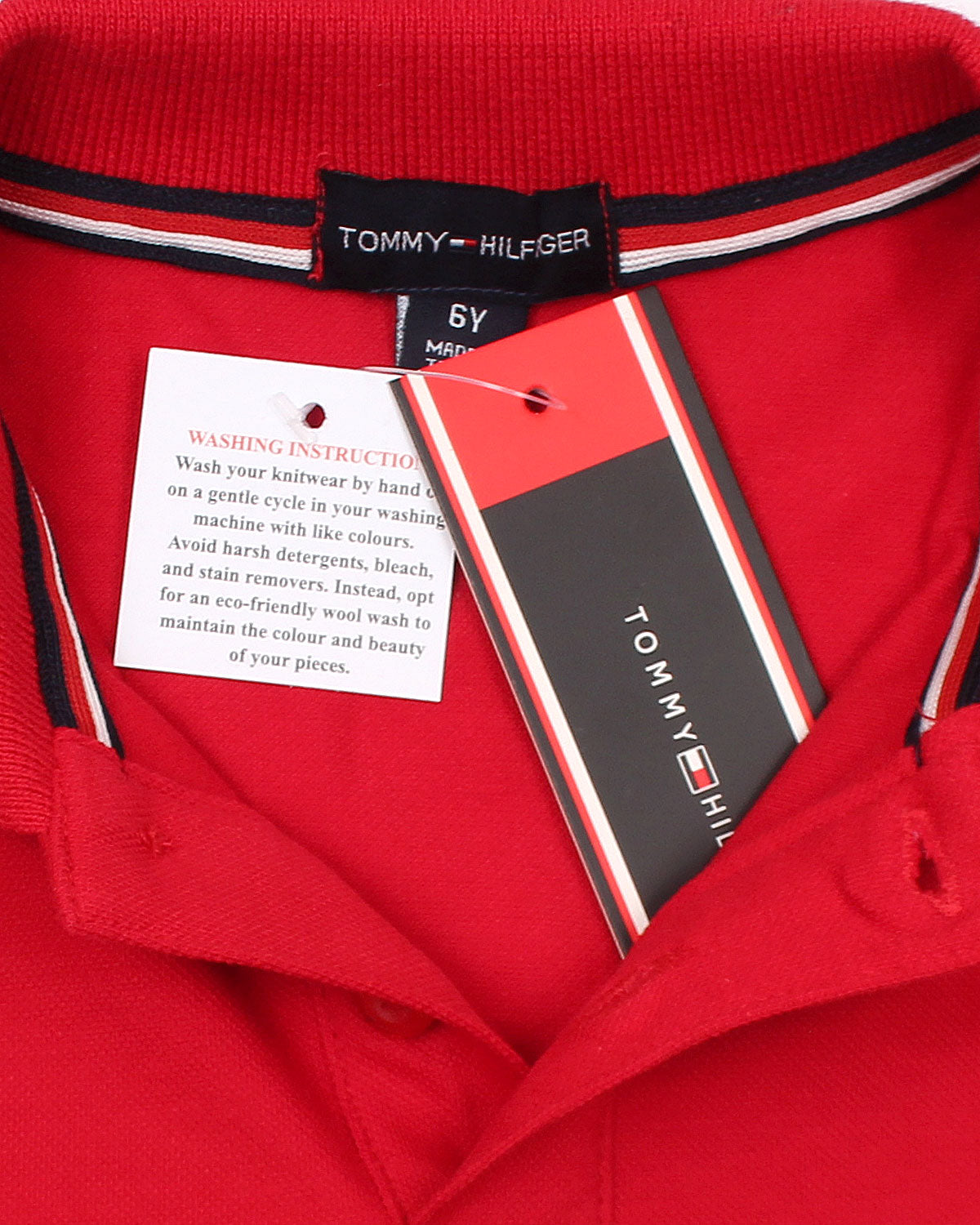 Exclusive Tommy Kids Block Polo - Red