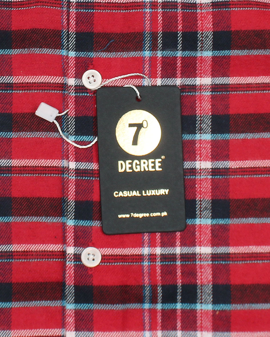 Kids Multi Line Checkered Shirt - Red