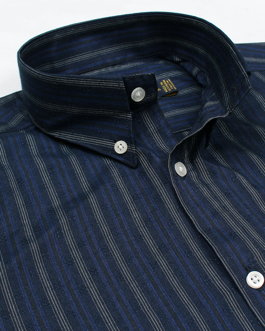 Premium Down Button Lined Shirt - Grey & Blue