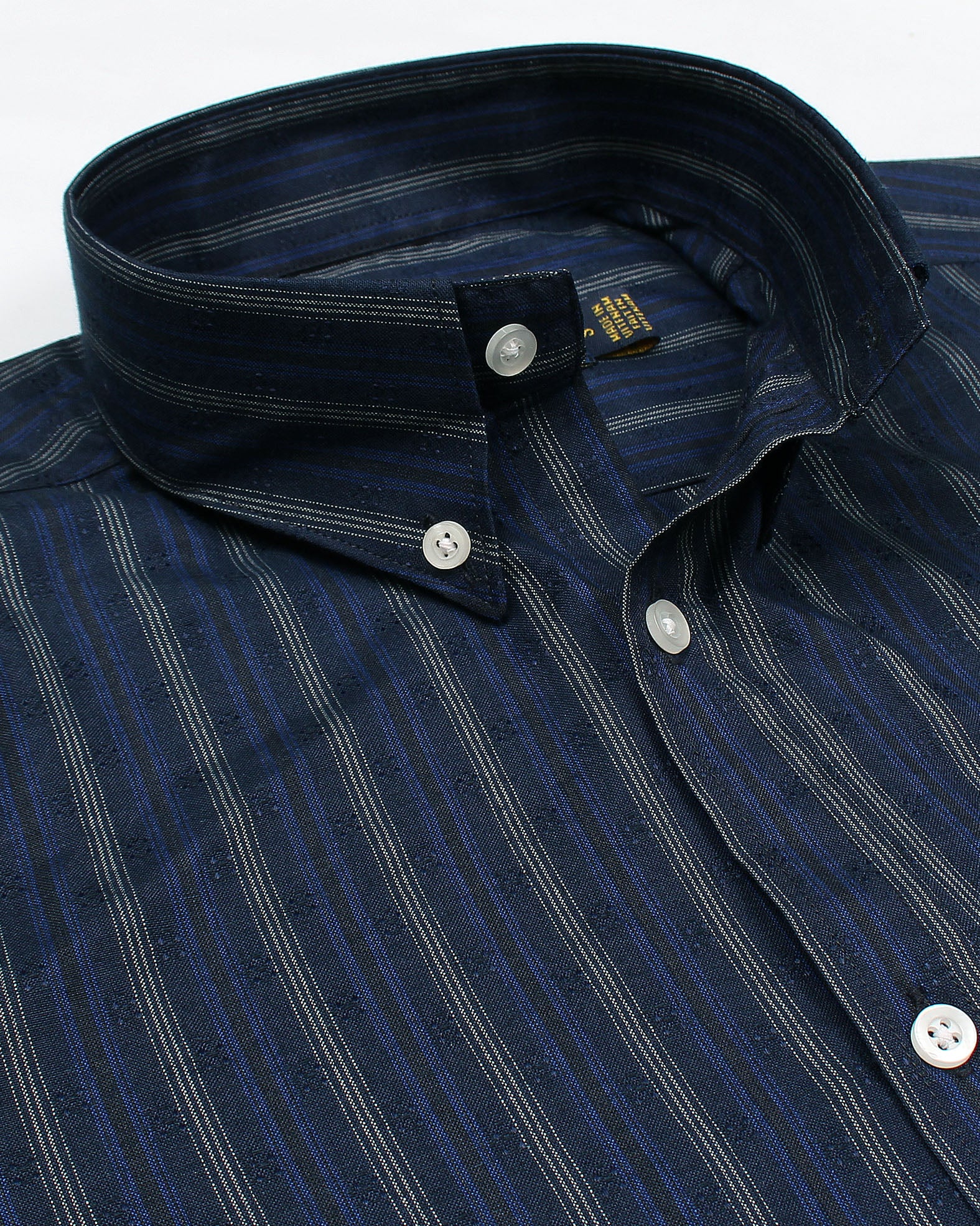 Premium Down Button Lined Shirt - Grey & Blue