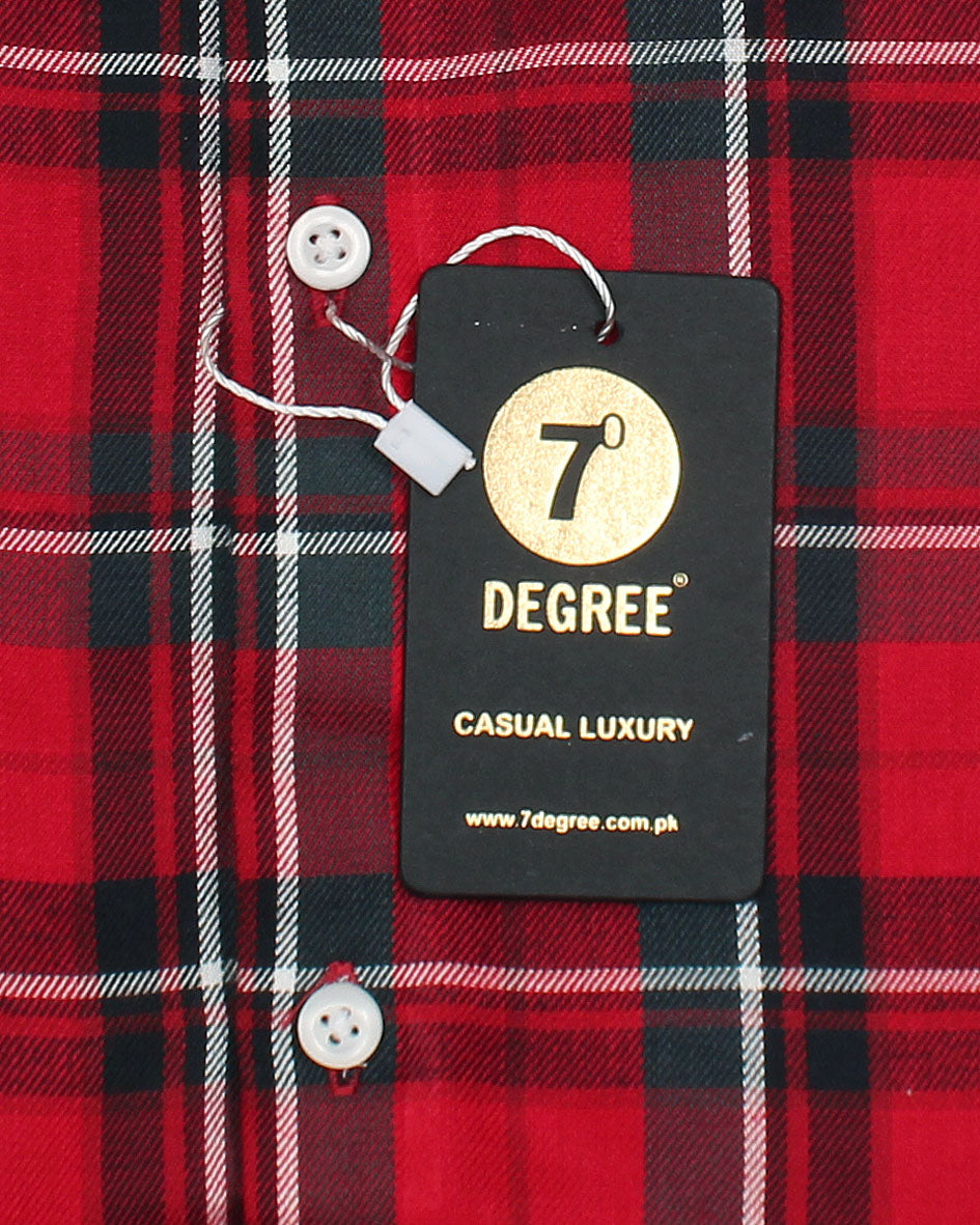 Kids Complex Checkered Shirt - Red