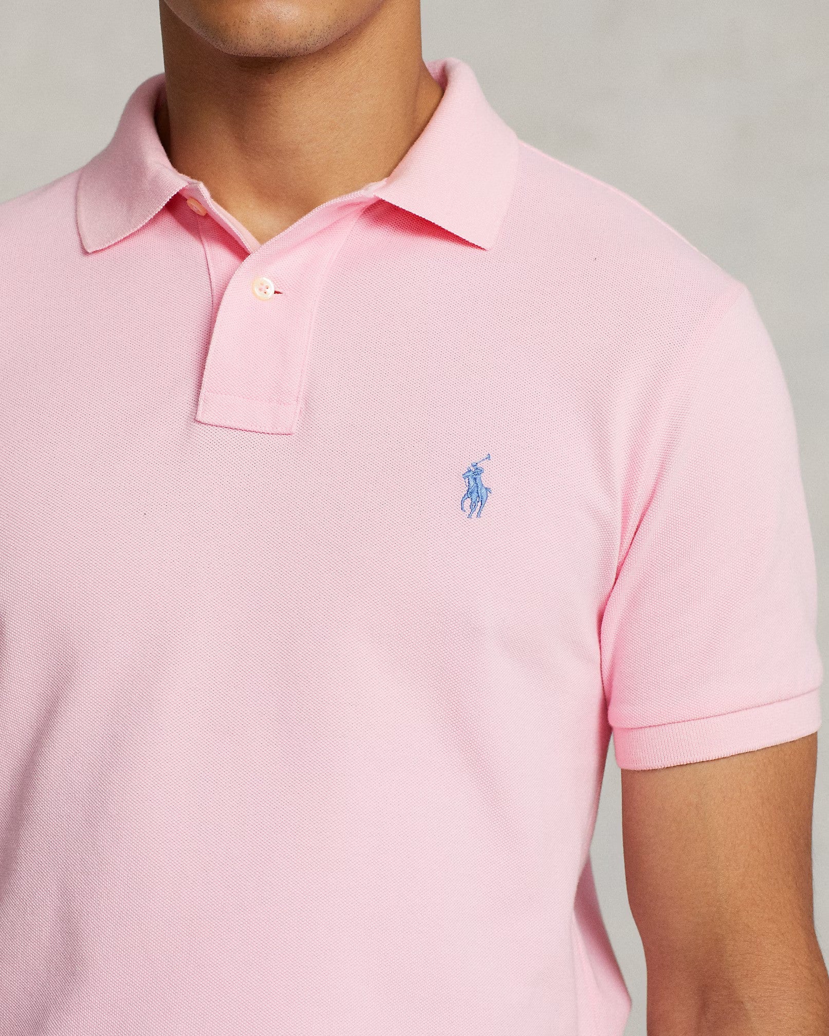 Iconic Mesh Men Polo Shirt - Pink