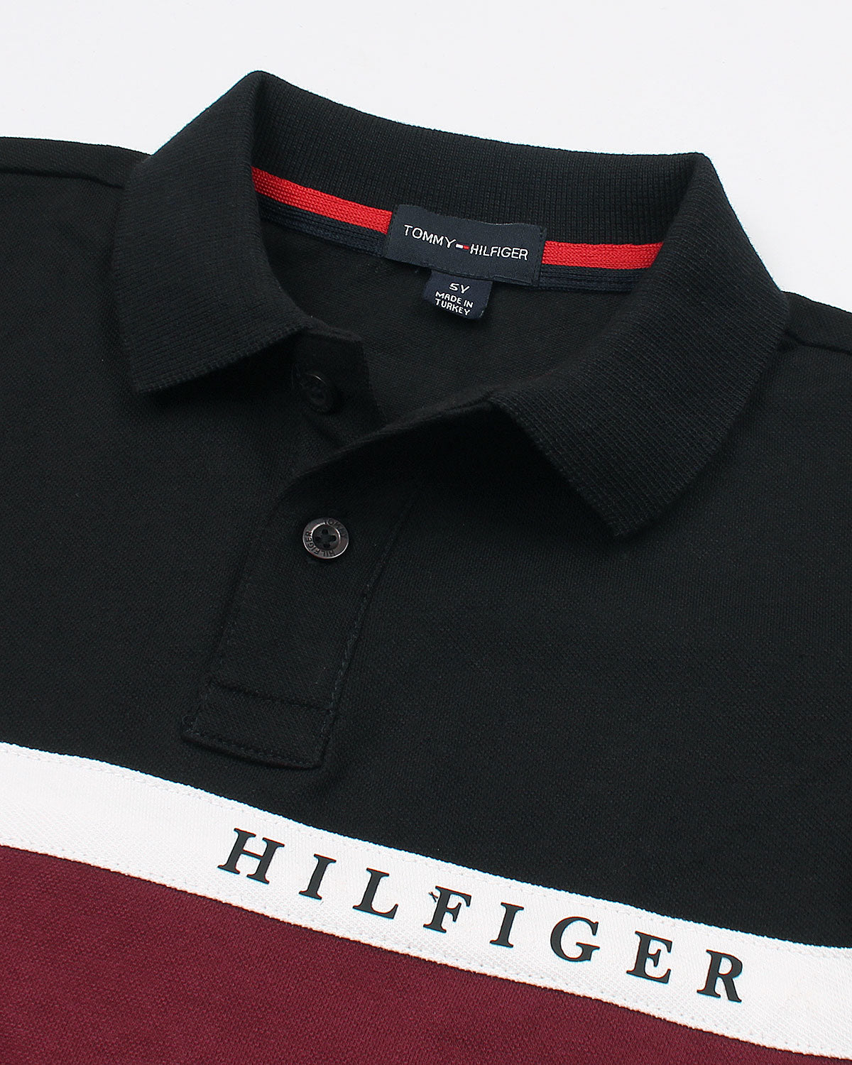 Premium Hilfiger Panel Kids Polo - Black