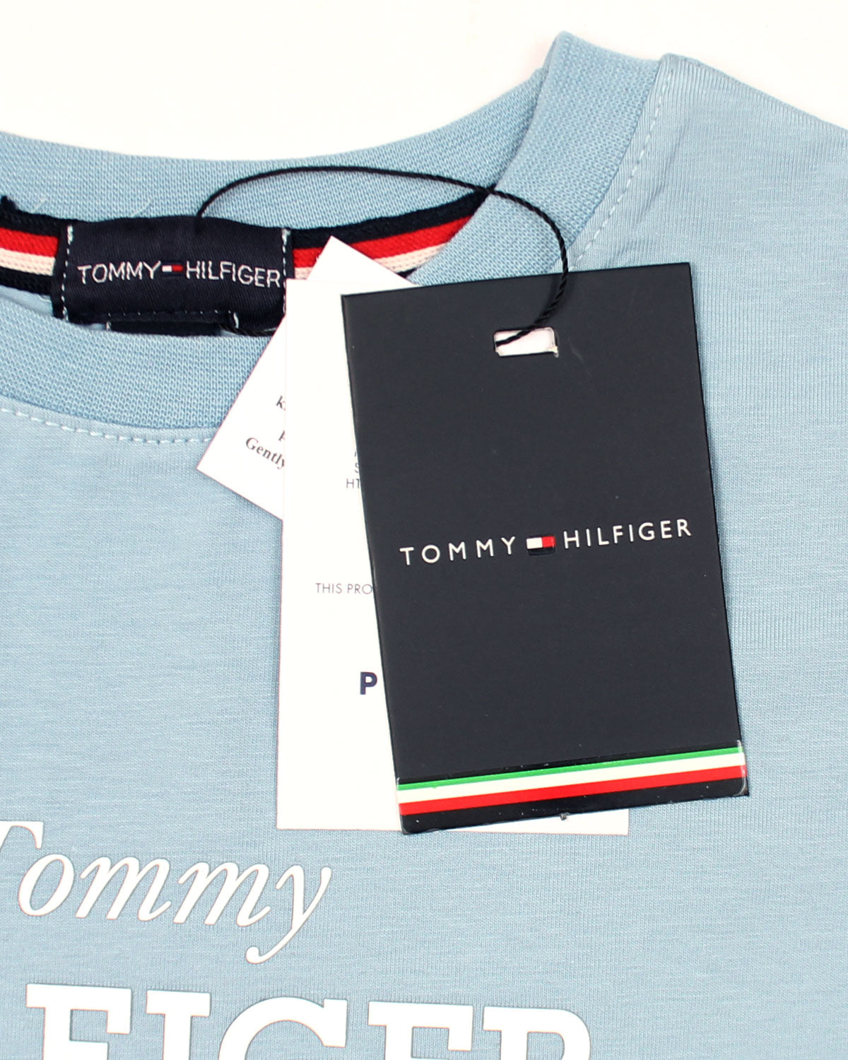 Exclusive Hilfiger Girls Crop Top Tee - Sky Blue