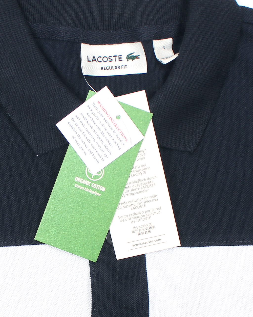Men's Lac. Contrast Polo Shirt - Navy Blue