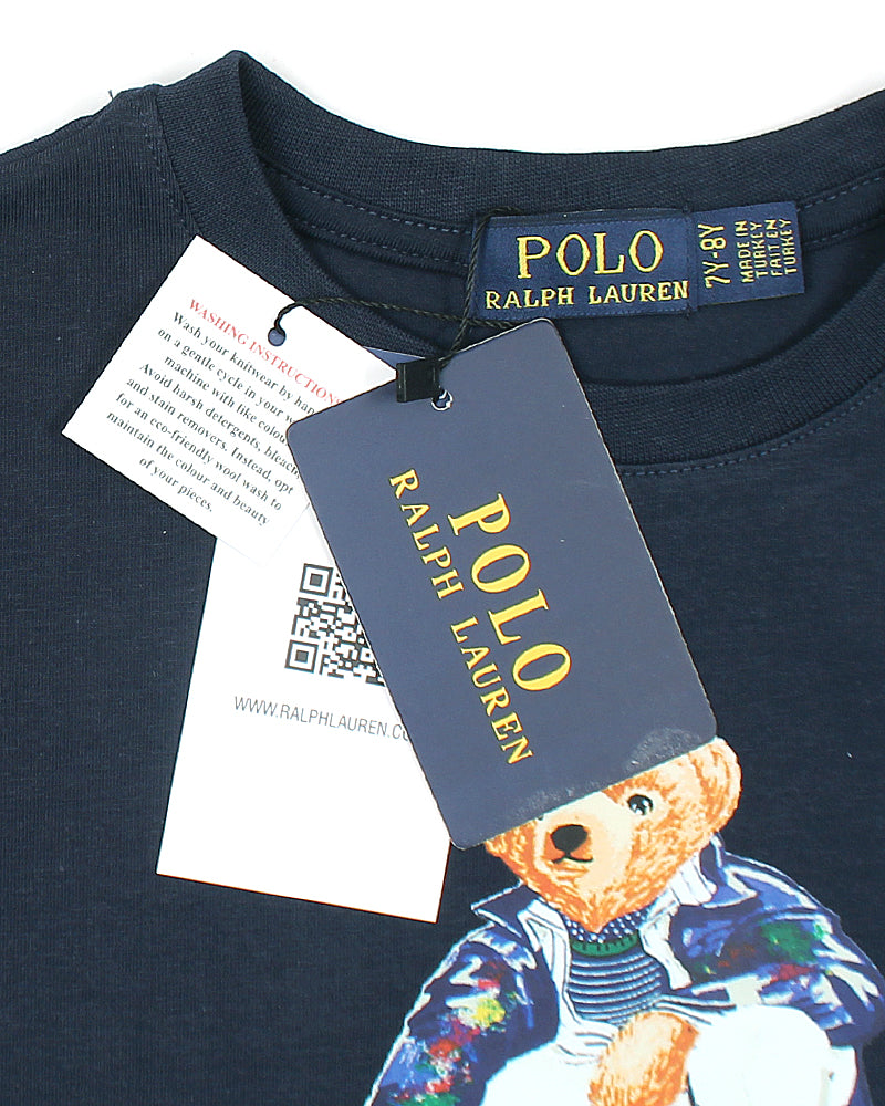 Exclusive Bear Polo Kids Tee - Navy Blue