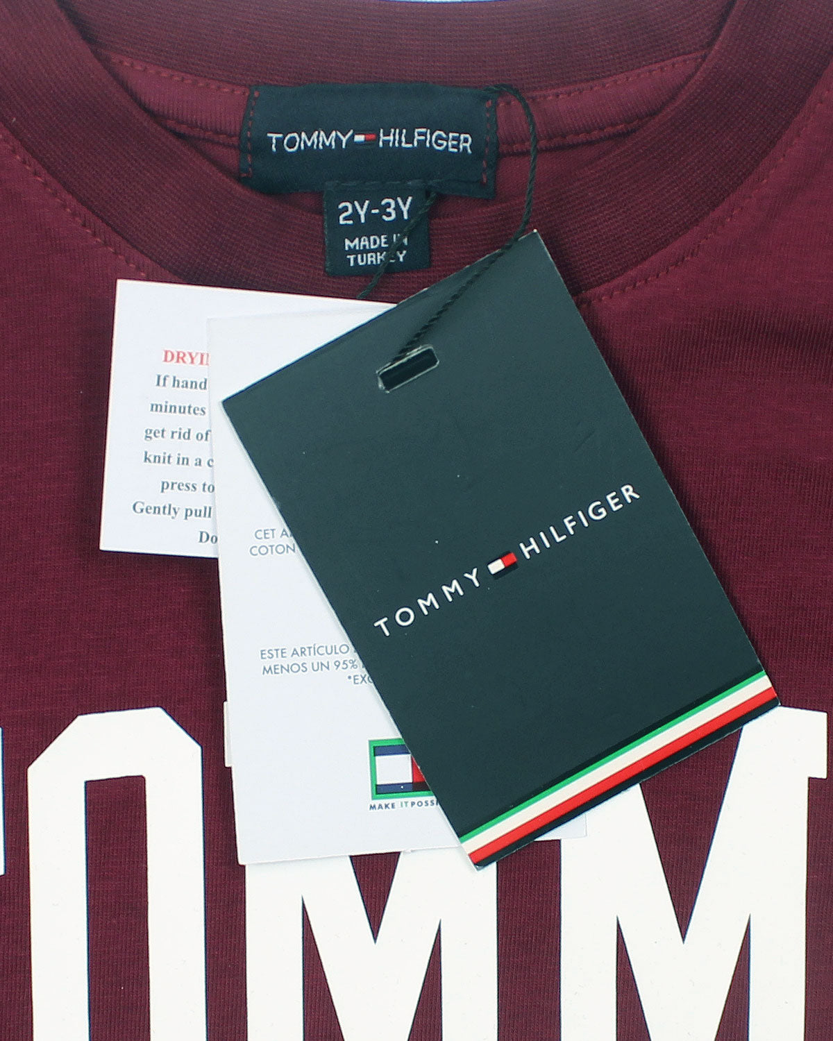 Kids Tom. Flag T Shirt - Maroon