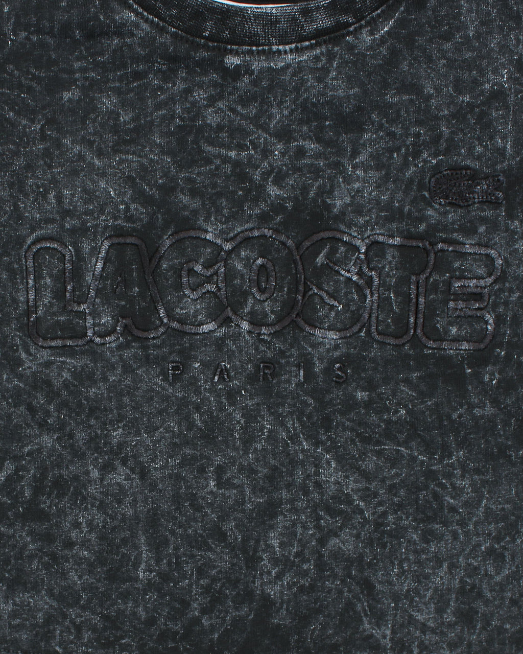 Lac. Baby Girl Acid Wash Cropped T-Shirt - Black