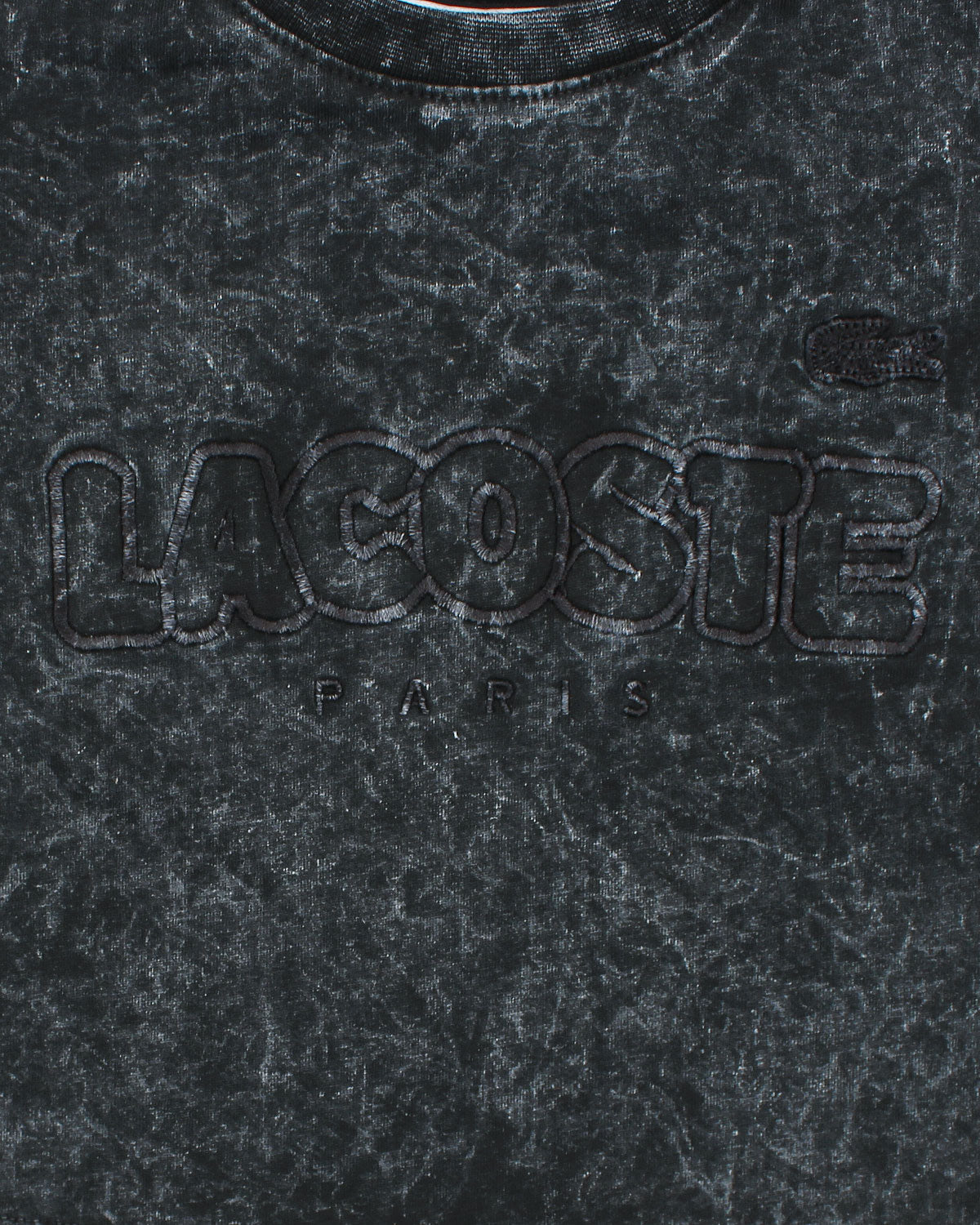 Lac. Baby Girl Acid Wash Cropped T-Shirt - Black