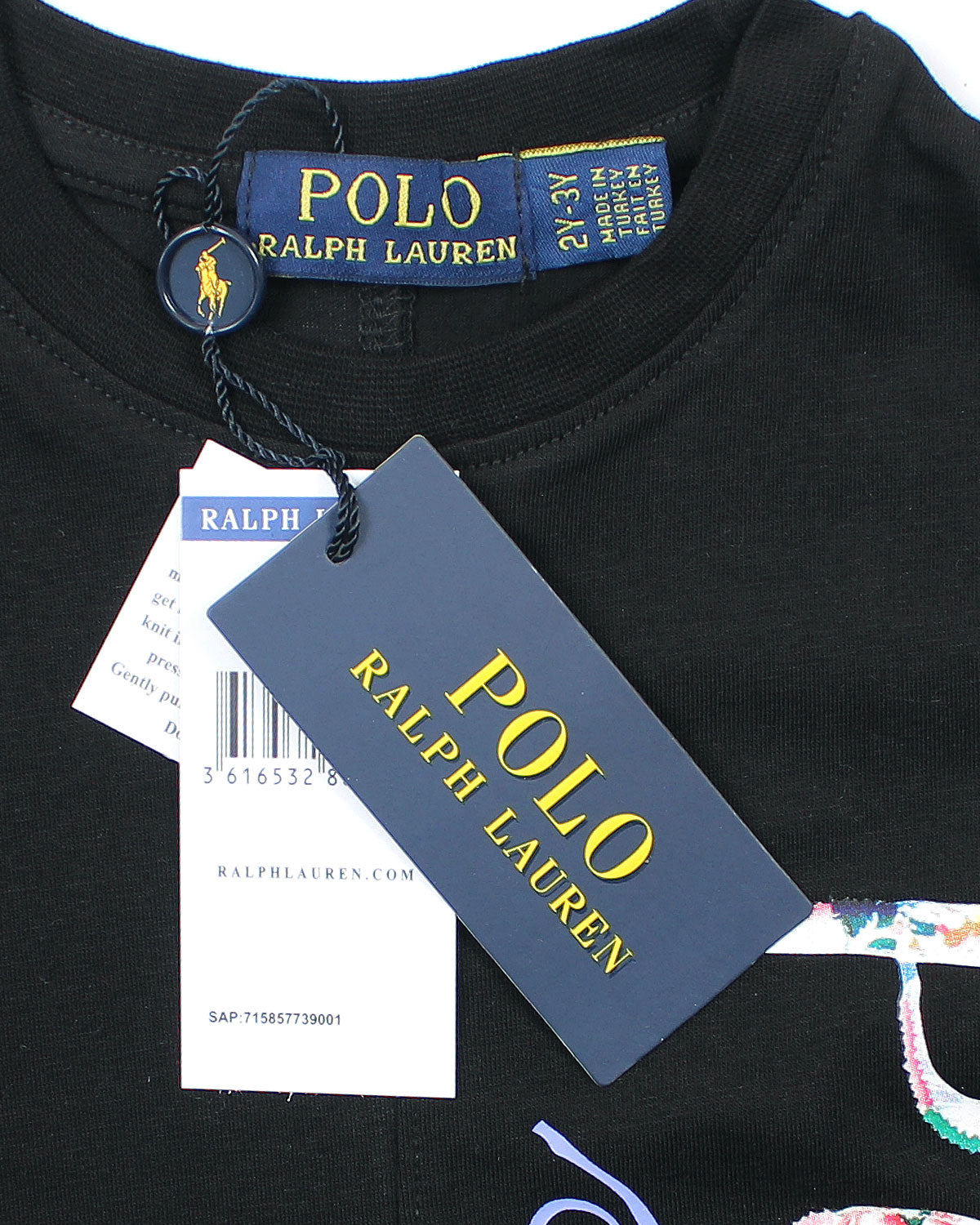 Baby Girls Polo Iconic Tee - Black