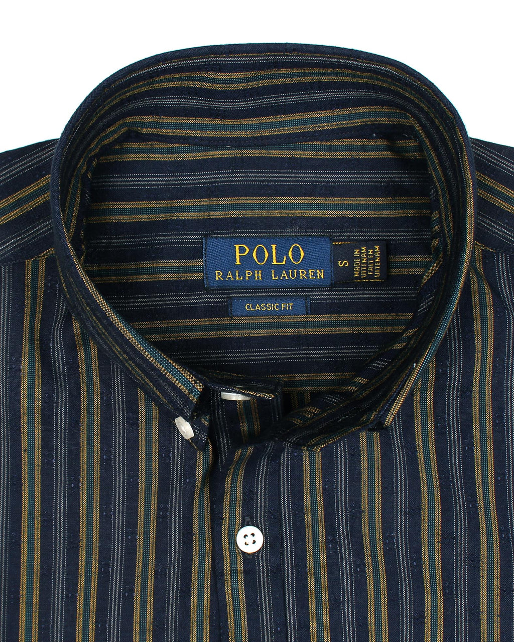 Premium Down Button Lined Shirt - Golden & Blue