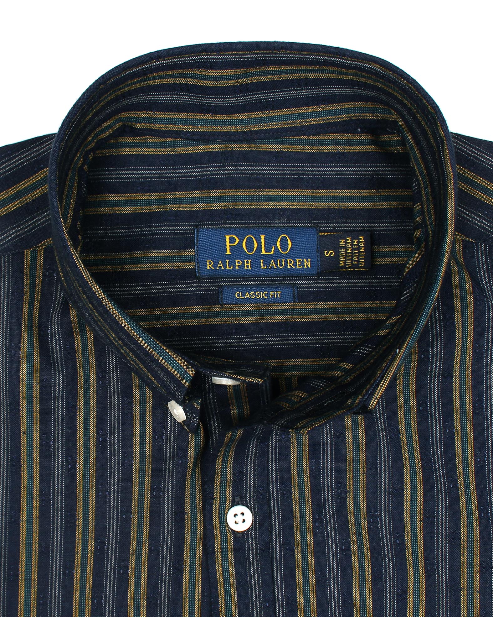 Premium Down Button Lined Shirt - Golden & Blue