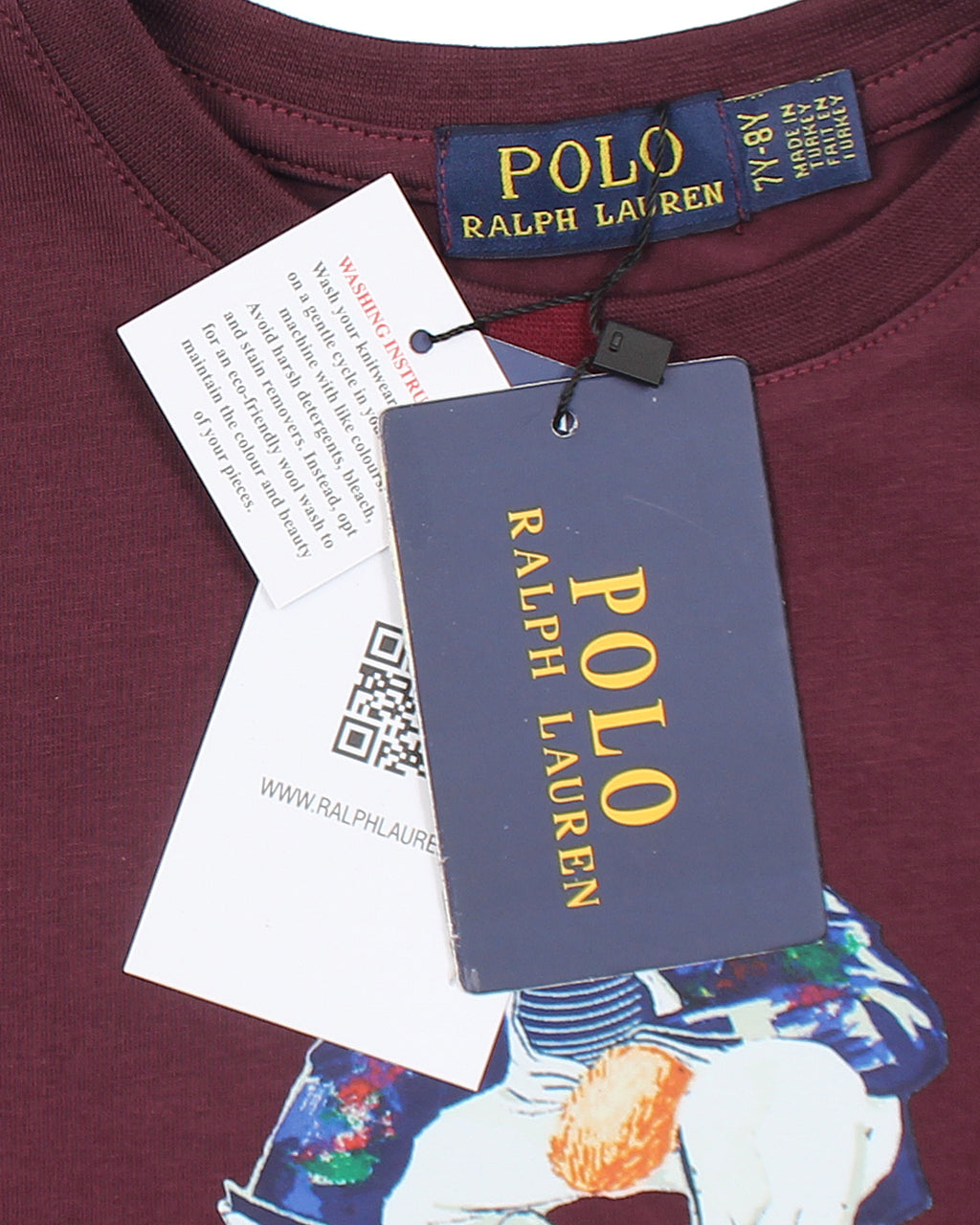 Exclusive Bear Polo Kids Tee - Maroon