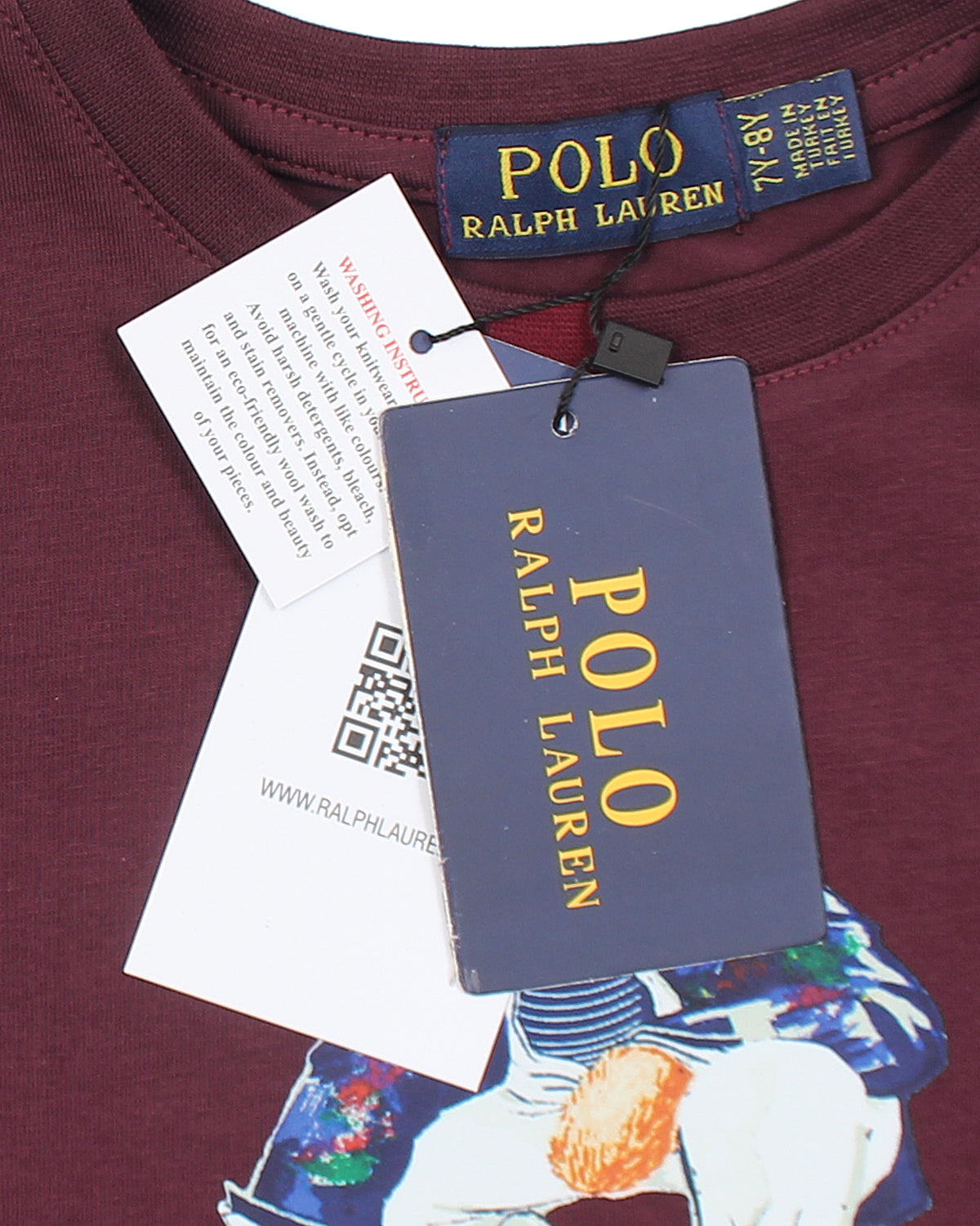 Exclusive Bear Polo Kids Tee - Maroon