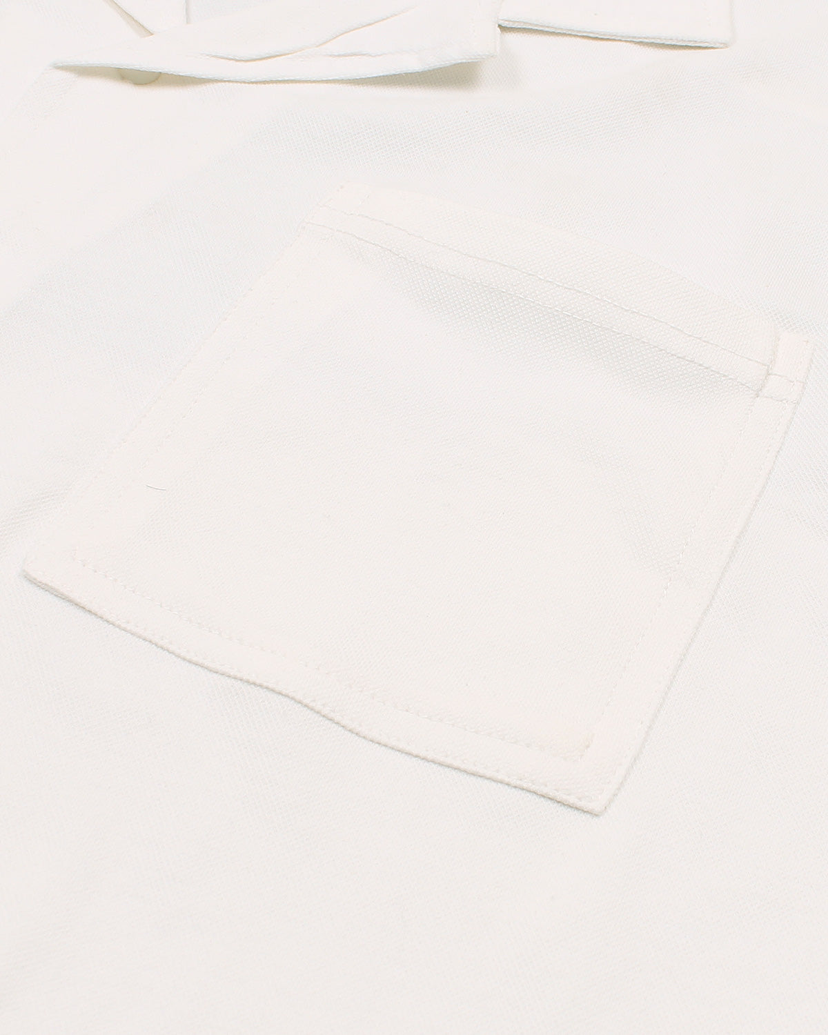 Men's Lapel Collar Pique Shirt - White