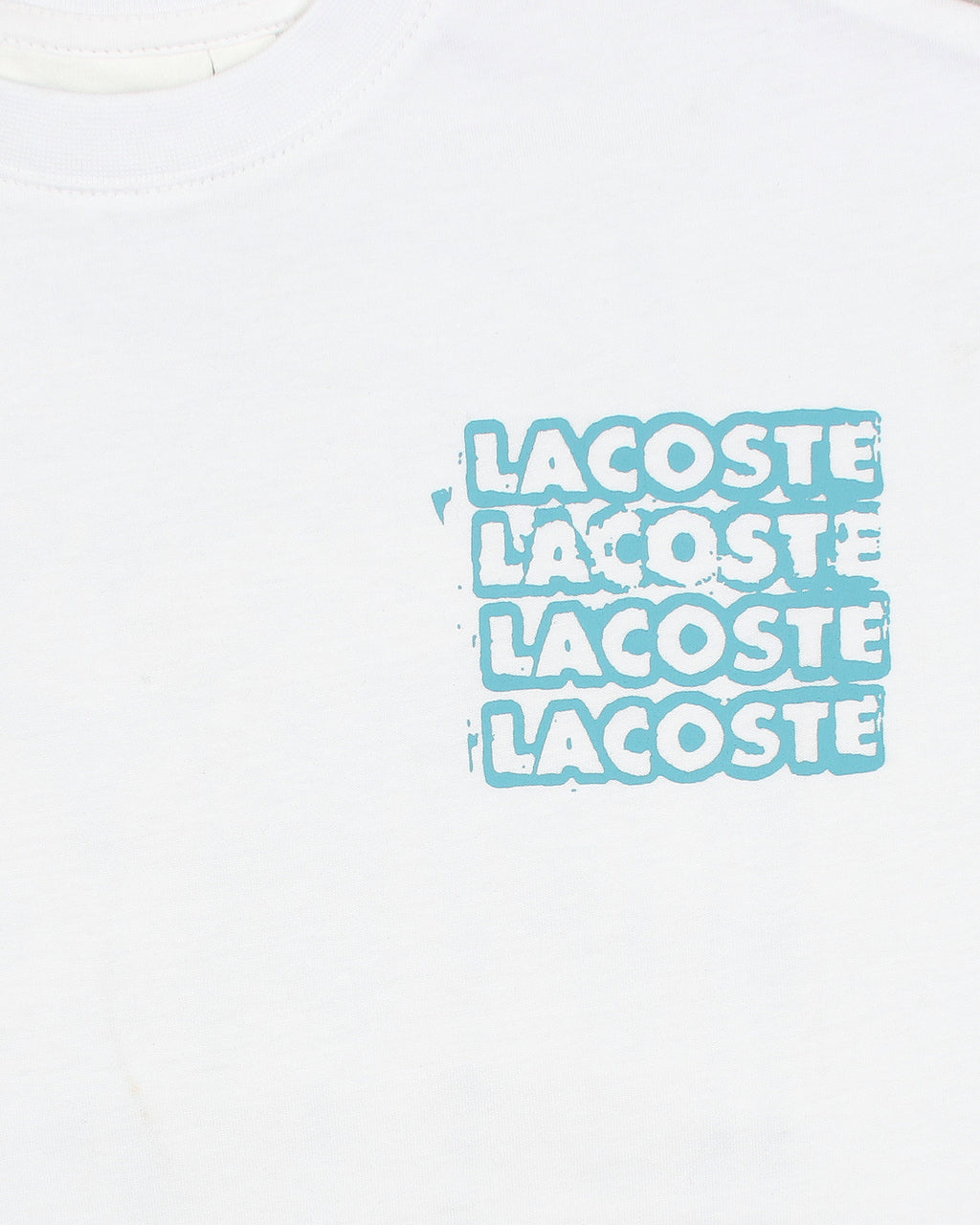Lac. Oversized Front Back Men Tee - White