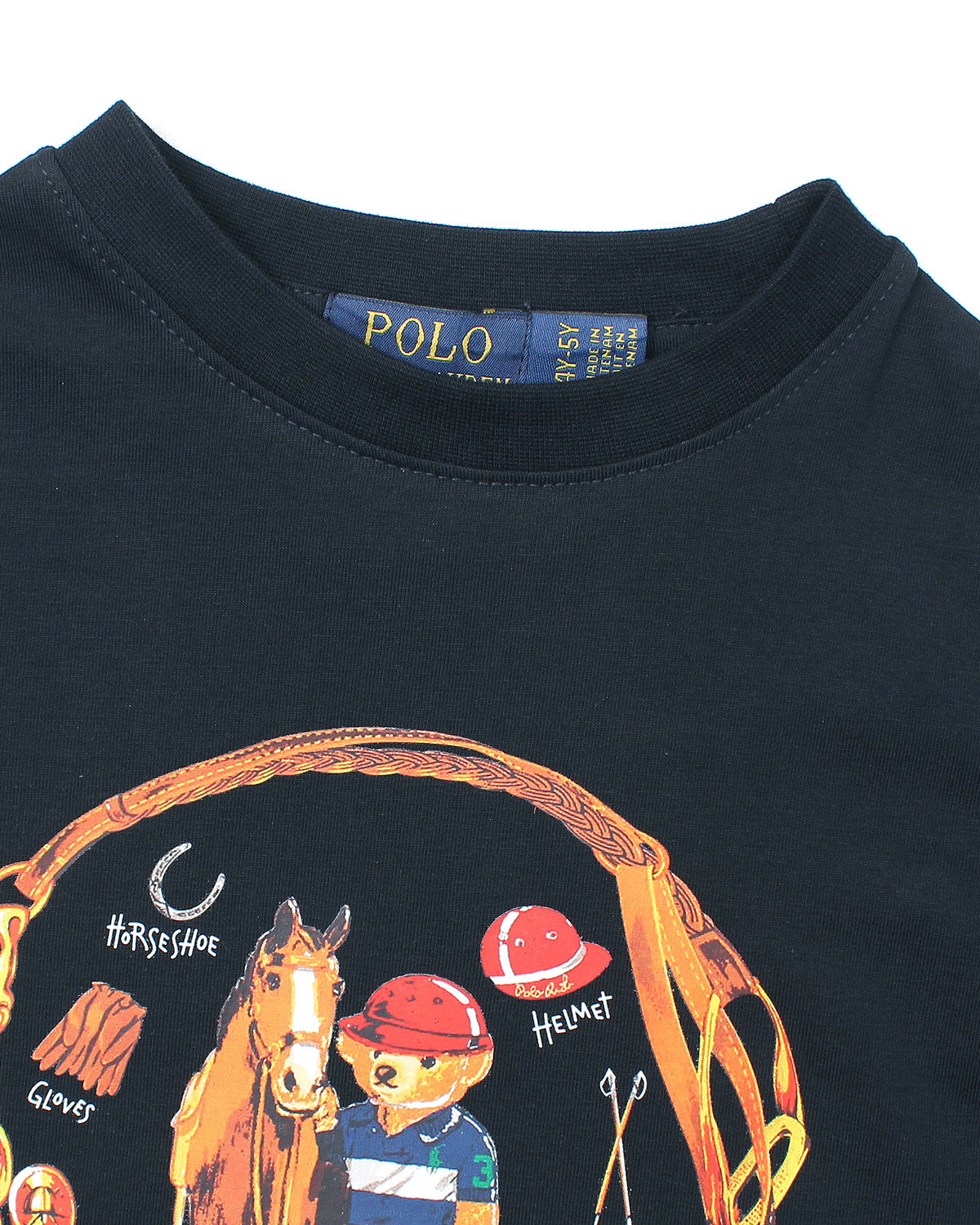 Premium Kids Pony Bear T Shirt - Navy Blue